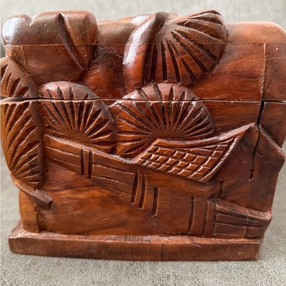 Hand-Carved Wooden Box - Picture 8 of 13